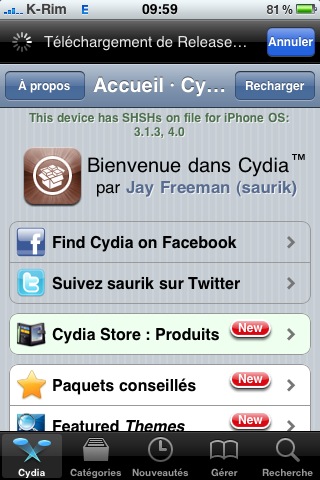 Cydia Jailbreak News    Spirit pour iOS 4 sera publié avant la sortie de liOS 4.1 [EDIT]