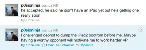 posixninjadefigeohot 500x174 Jailbreak News   p0sixninja lance un défi à Geohot concernant le jailbreak de liPad 2