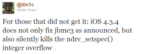 Capture 500x184 Jailbreak News   Plus dinformations sur le jailbreak untethered de liOS 4.3.4