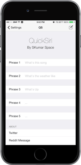 QuickSiri 320x651 [Cydia] QuickSiri ajoute cinq phrases de raccourcis pour utiliser Siri