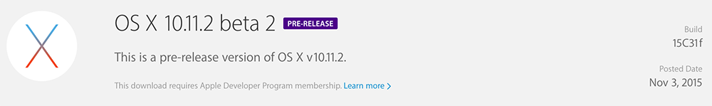 OS X 10.11.2 beta 2