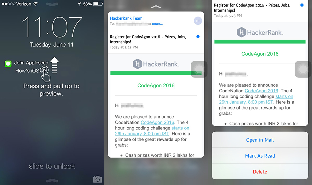 3D Touch Notifications