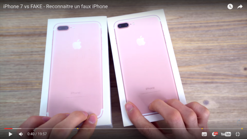 Contrefaçon d'iPhone 7