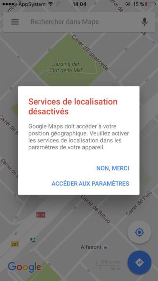 Google Maps Localisation