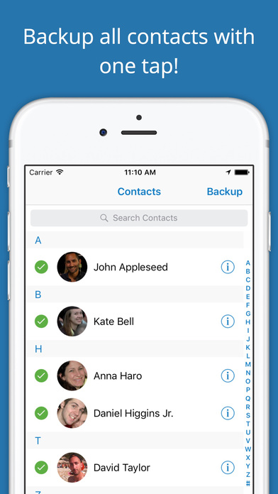 Backup Contacts + Cleanup