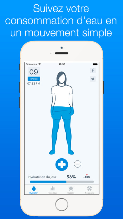 WaterMinder™ - Rappel et suivi de l'hydratation