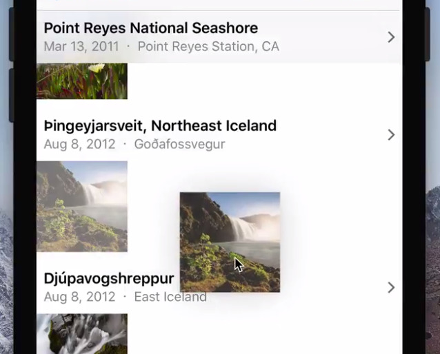 Mode Drag and Drop sur iPhone