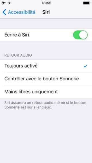 utiliser Siri sans parler