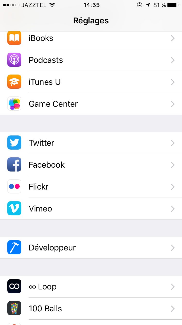 ios 10 facebook et twiter en natif