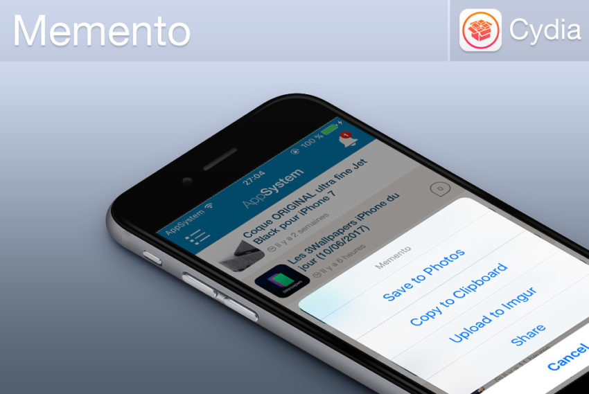 Options pour les screenshots iPhone