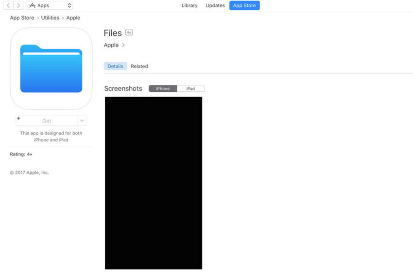 Gestionnaire de fichiers Apple