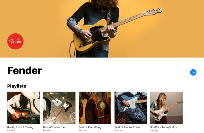 Playlist Fender sur Apple Music