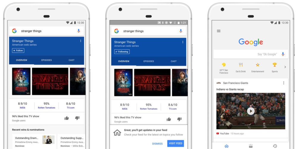 Recherche personnalisée sur l'application Google