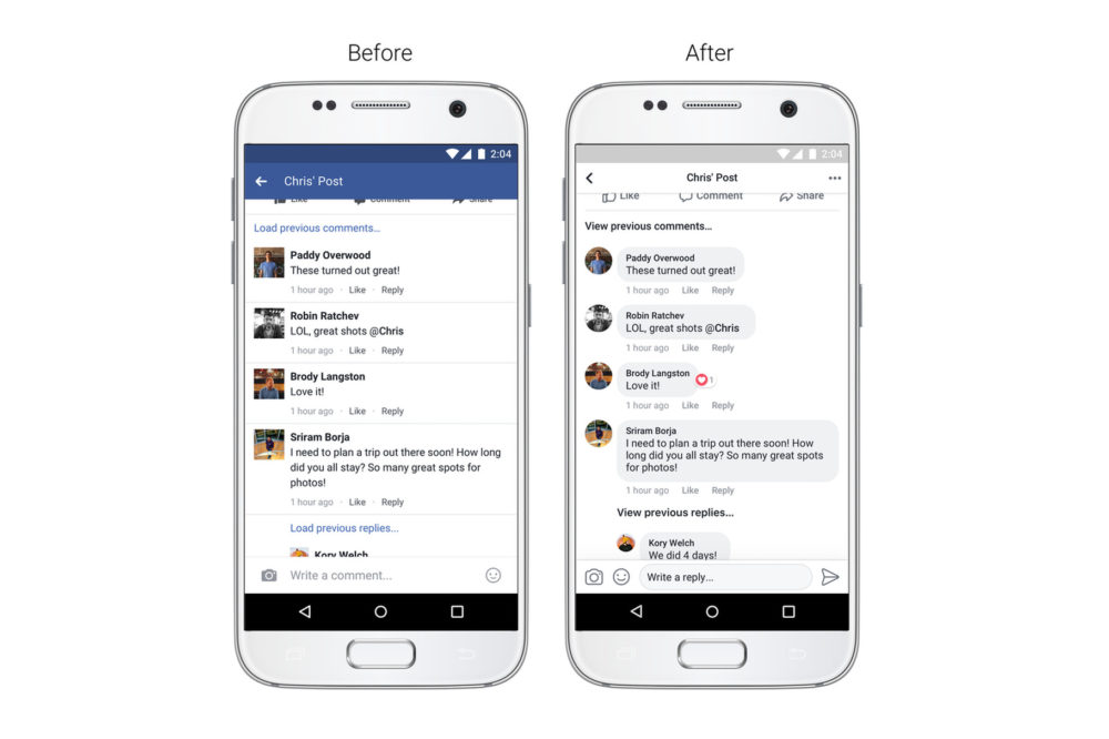 Nouveau design pour l'app Facebook