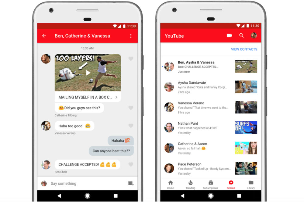 Youtube ajoute un système de messagerie à son application