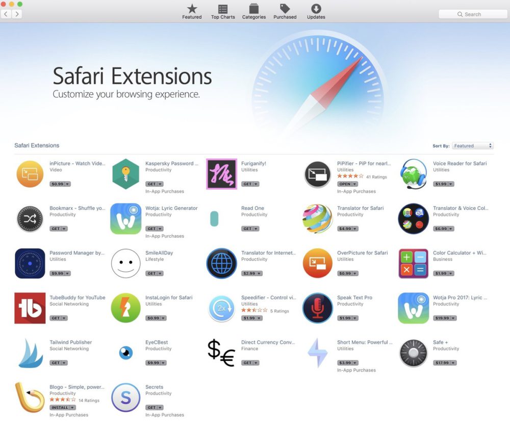 Les extensions Safari maintenant disponibles dans le Mac App Store