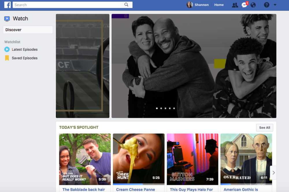 Facebook Watch est lancé aux Etats-Unis