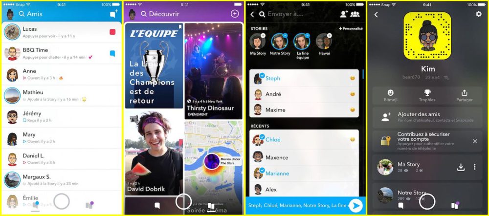 Nouveau design pour Snapchat