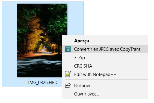 HEIC / HEIF sur PC Windows