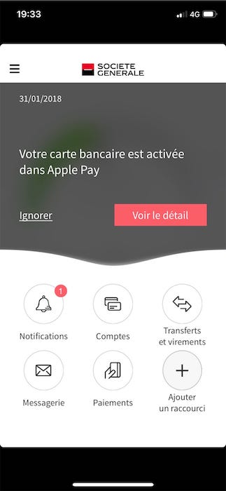 cartes Société Générale sur Apple Pay