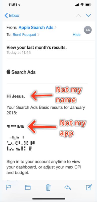 Apple se trompe en envoyant des mails
