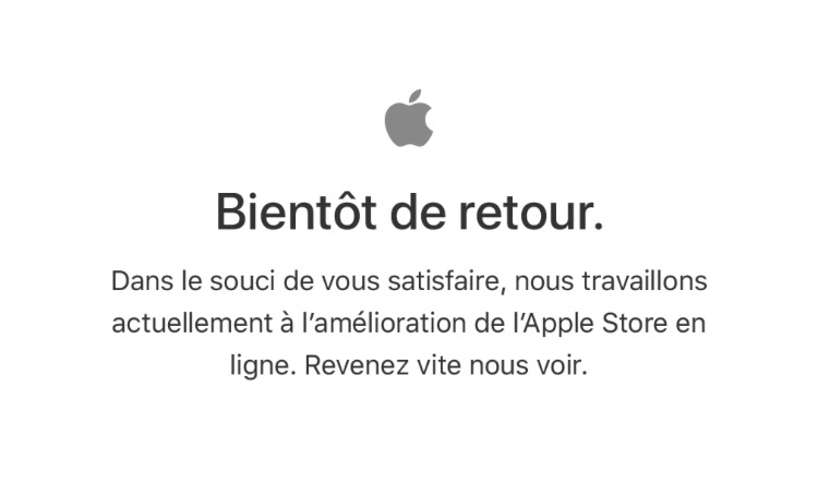 Apple Store en ligne ferme ses portes