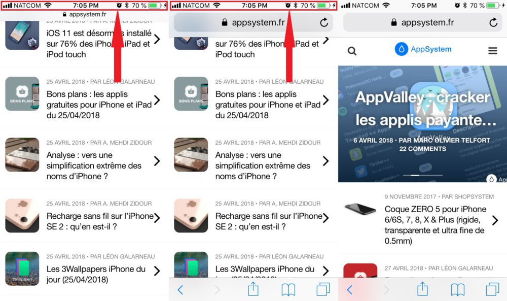 Comment atteindre rapidement le haut d'une page sur iOS