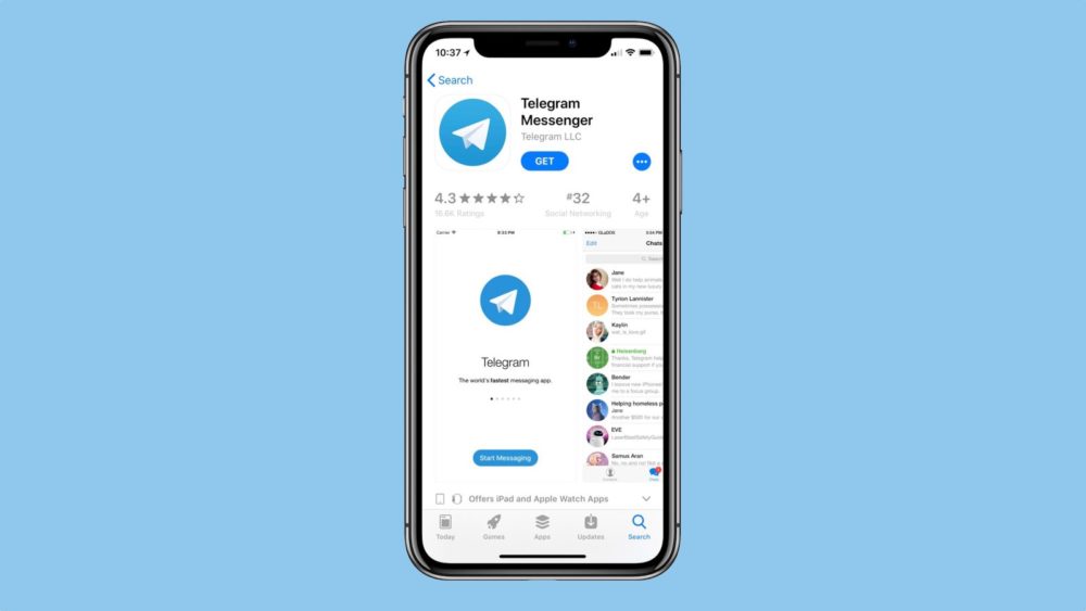 mise à jour de Telegram approuvée