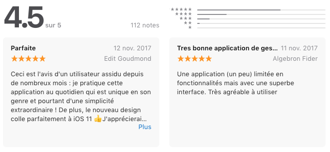 appli iPhone pour gérer son budget MONEON notes et avis
