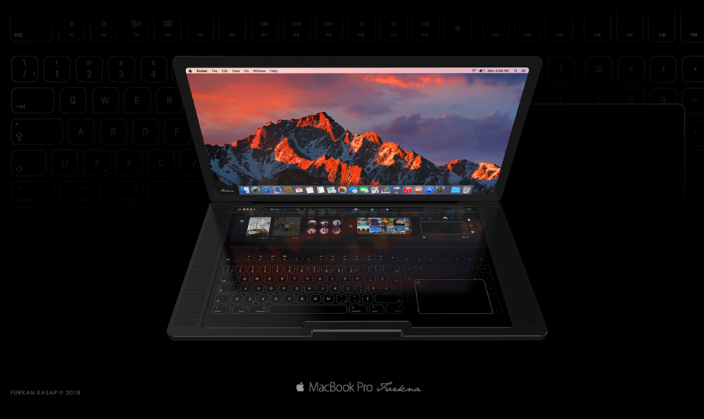 concept MacBook Pro montre une Touch Bar géante