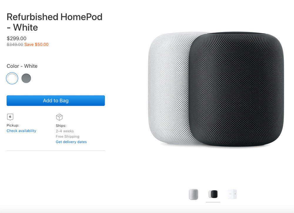 HomePod reconditionnés