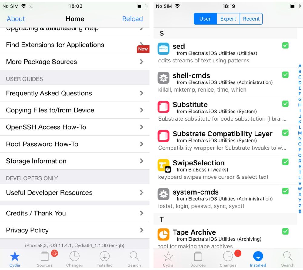Cydia sous iPhone jailbreak