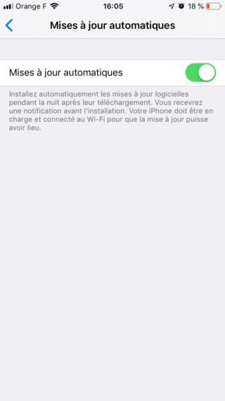 Activer les mises à jour automatique de l'iPhone