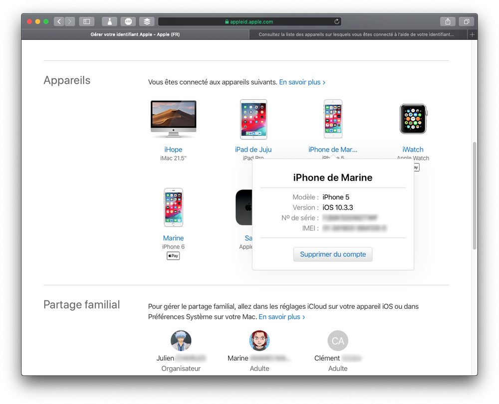 appareils connectes apple id Renforcer la sécurité de liPhone avec la double authentification
