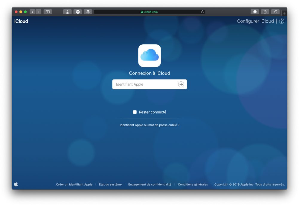 Connexion à iCloud.com