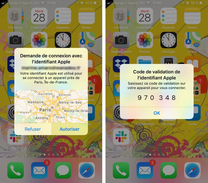 notifications identifcation iphone Renforcer la sécurité de liPhone avec la double authentification