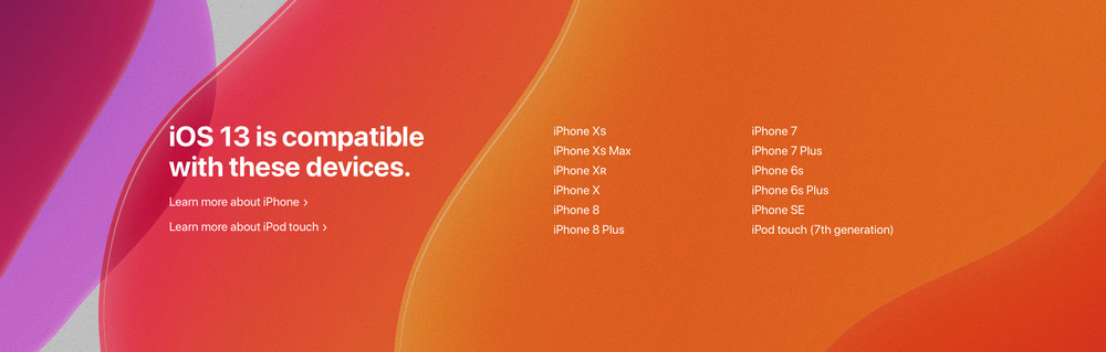Liste des appareils compatibles avec iOS 13