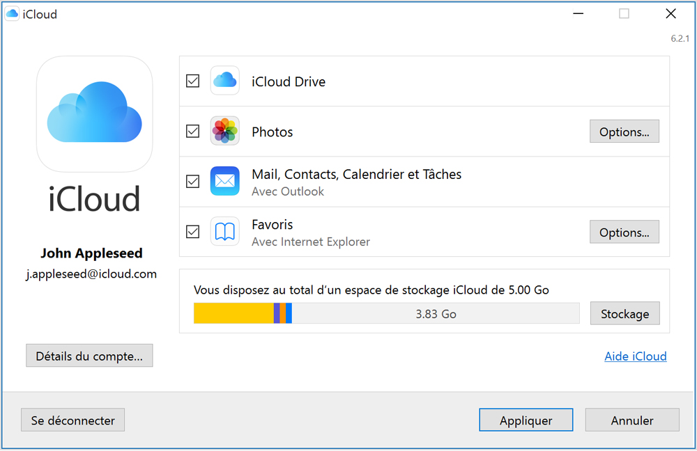 Configurer iCloud pour Windows