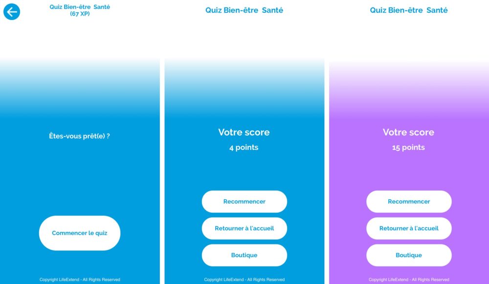 Life Xtend quiz santé