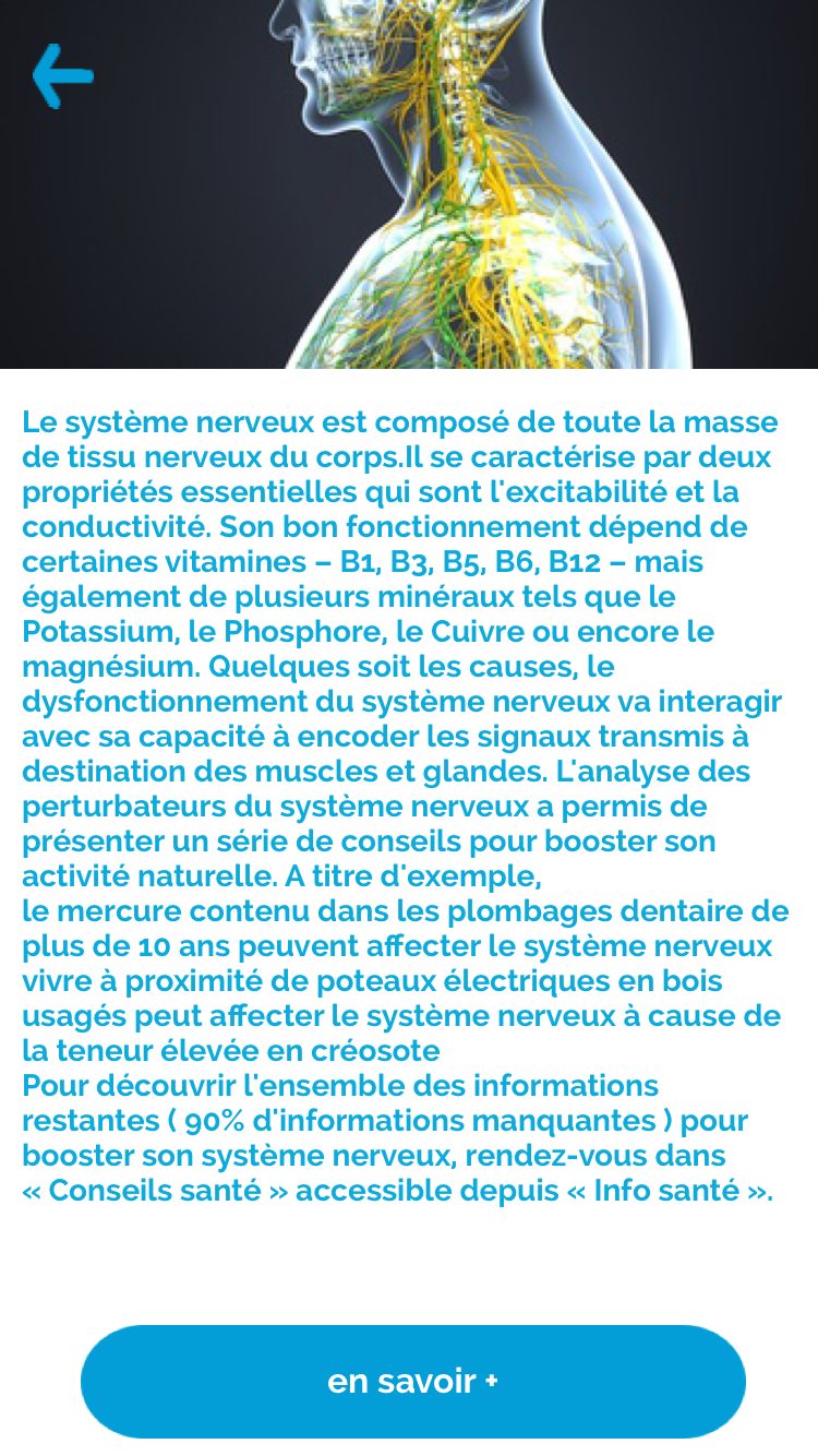 Life Xtend informations sur le système nerveux