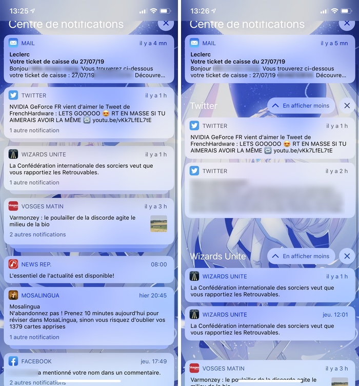 Nouveauté iOS 12 : les notifications