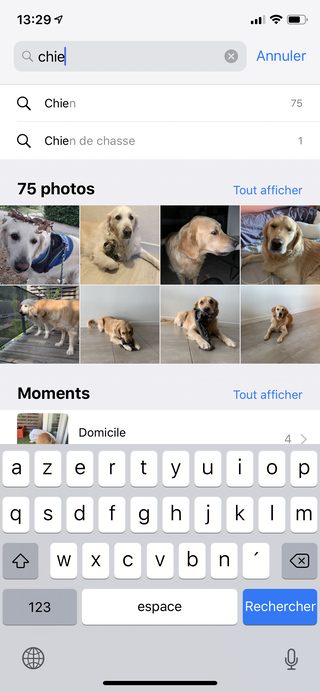 Changement iOS 12 : Photos intelligentes