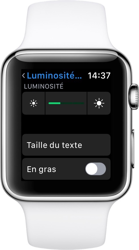 Régler la luminosité de votre montre