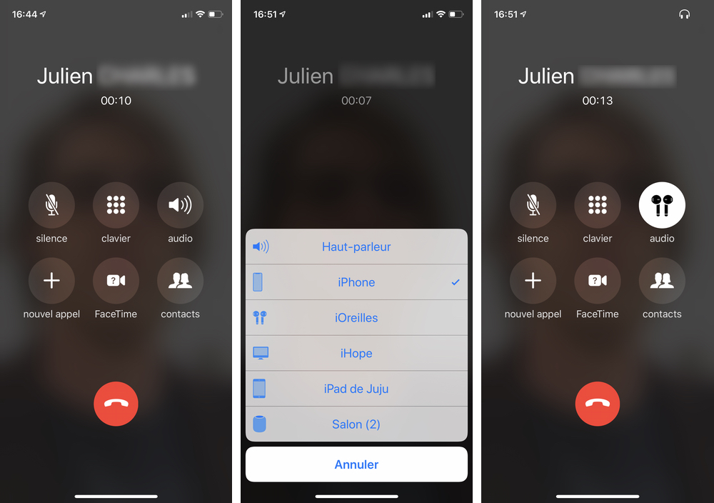 Utiliser et connecter les AirPods lors d'un appel sur iPhone