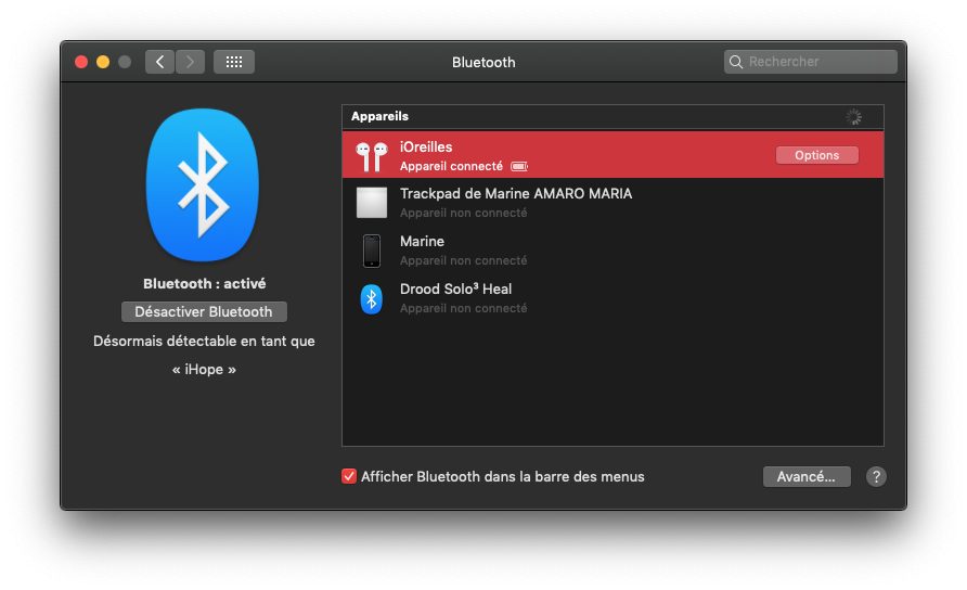 Connecter les AirPods au Mac