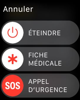 Ouvrir la fiche médicale sur l'Apple Watch ou l'éteindre