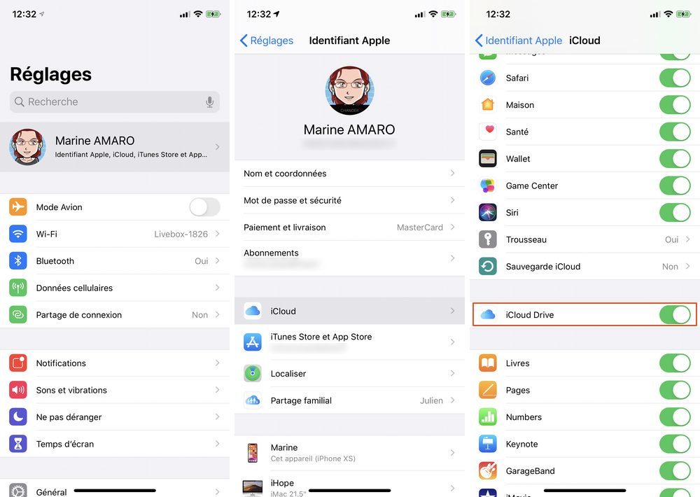 Activer iCloud Drive pour pouvoir restaurer des discussions WhatsApp