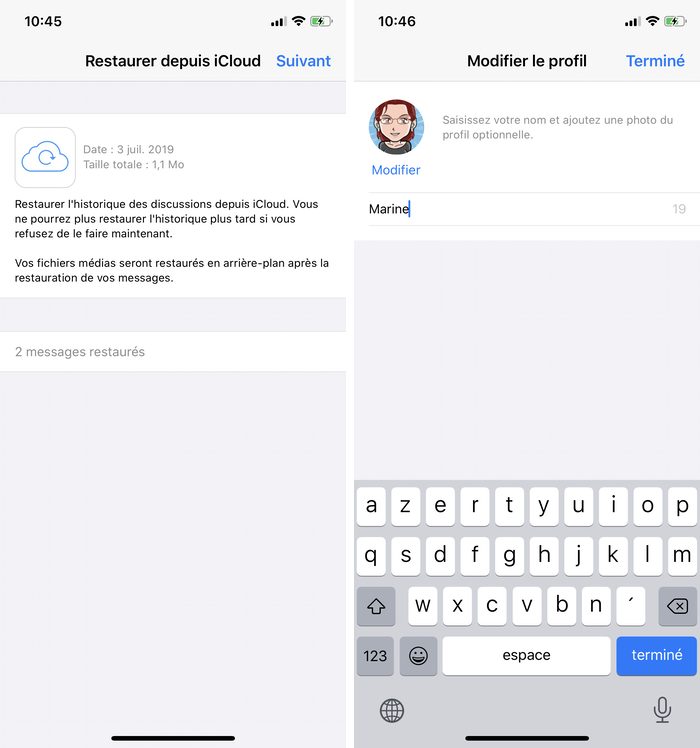Fin de la configuration de WhatsApp