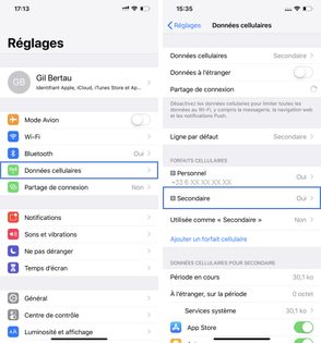 Forfait cellulaire sur iPhone