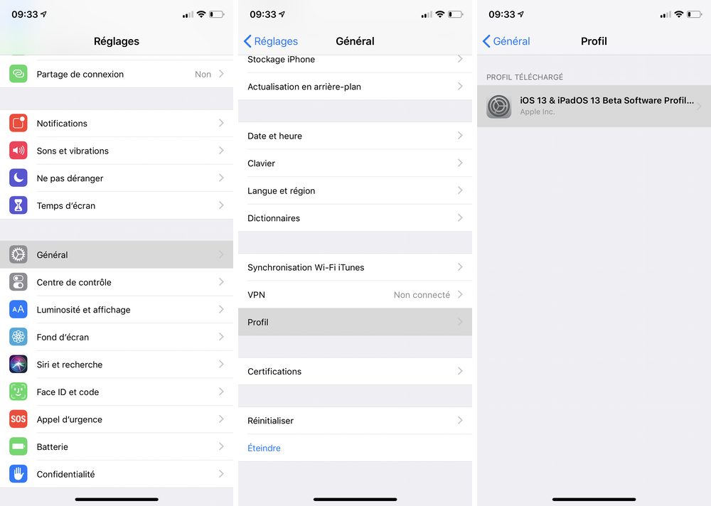 Trouver le profil bêta public